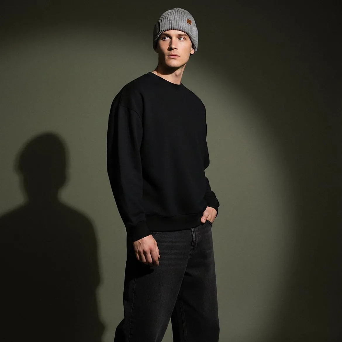 Hiems | Szara czapka beanie z wełny z recyklingu z mankietem