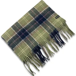 Highlands | Wełniany szalik w zielono-niebieską kratę inspirowany stylem hunting