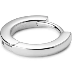 Huggie | 6 mm cienki płaski kolczyk kółeczko ze srebra próby 925