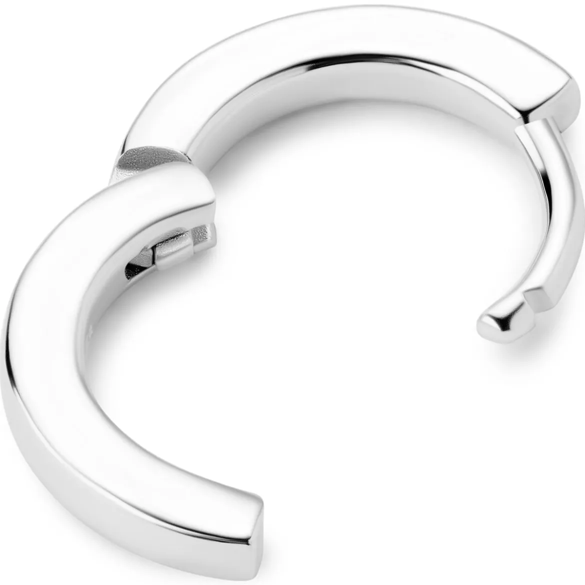 Huggie | 6 mm cienki płaski kolczyk kółeczko ze srebra próby 925
