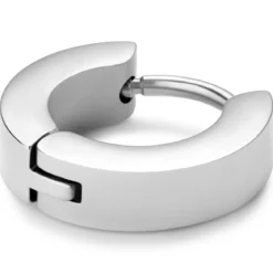 Huggie | 7 mm płaski kolczyk kółeczko ze srebra próby 925