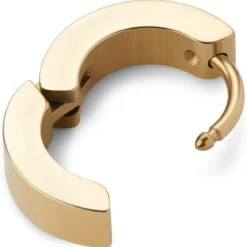 Huggie | 8 mm złocisty płaski kolczyk kółeczko ze stali chirurgicznej