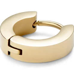 Huggie | 6 mm złocisty płaski kolczyk kółeczko ze stali chirurgicznej