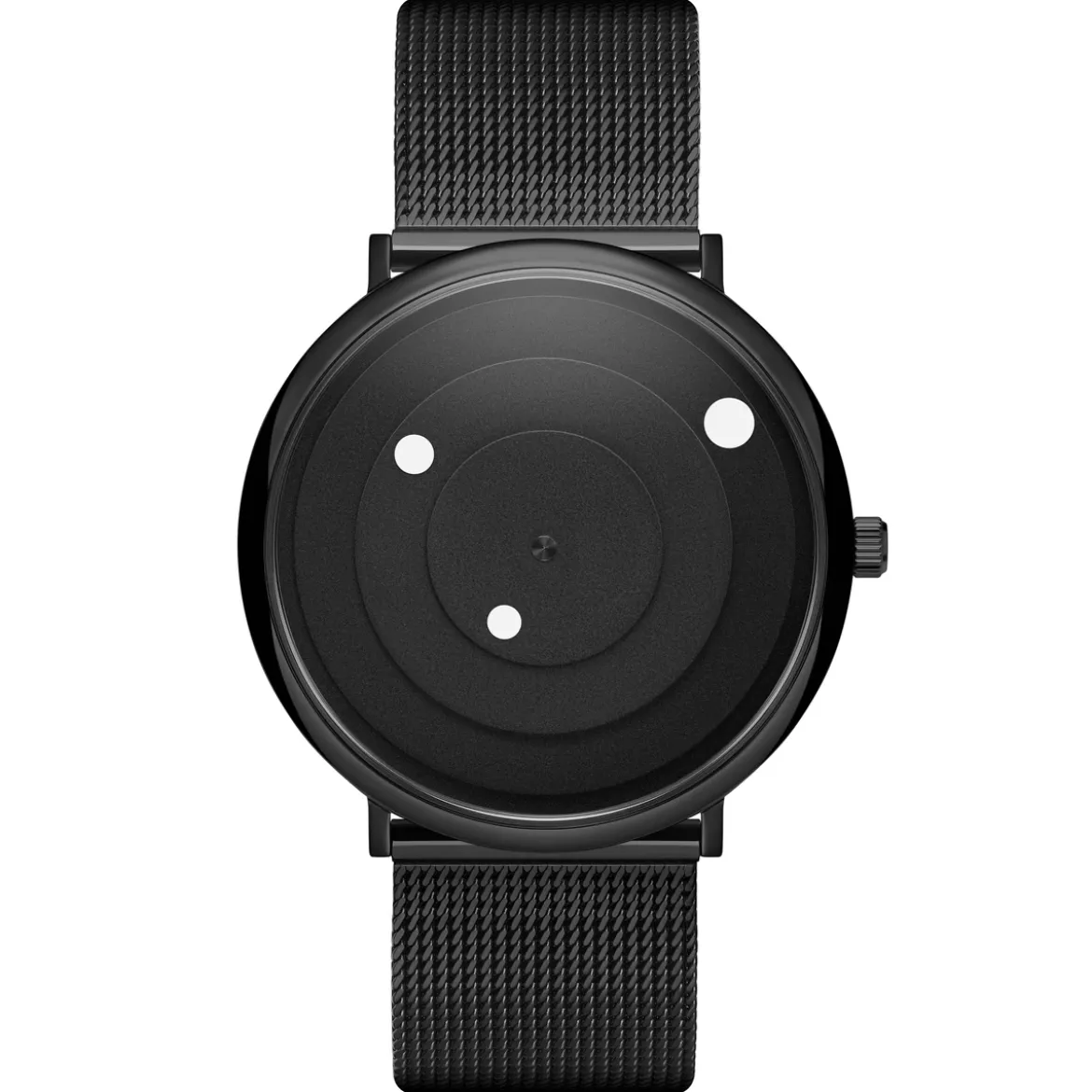 Instant | Minimalistyczny zegarek czarno-biały z siatkową bransoletą