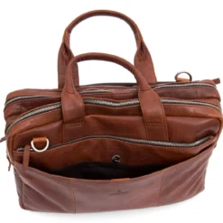 Kasztanowa skórzana torba na laptopa Montreal