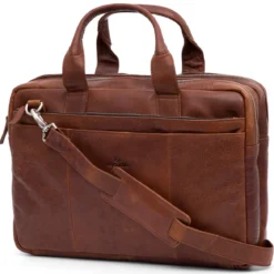 Kasztanowa skórzana torba na laptopa Montreal