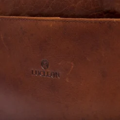 Kasztanowa skórzana torba na laptopa Montreal