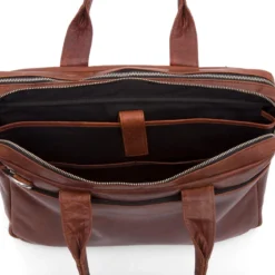 Kasztanowa skórzana torba na laptopa Montreal