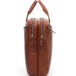 Kasztanowa skórzana torba na laptopa Montreal XL