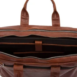 Kasztanowa skórzana torba na laptopa Montreal XL