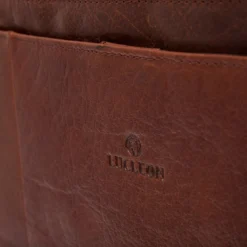 Kasztanowa skórzana torba na laptopa Montreal XL