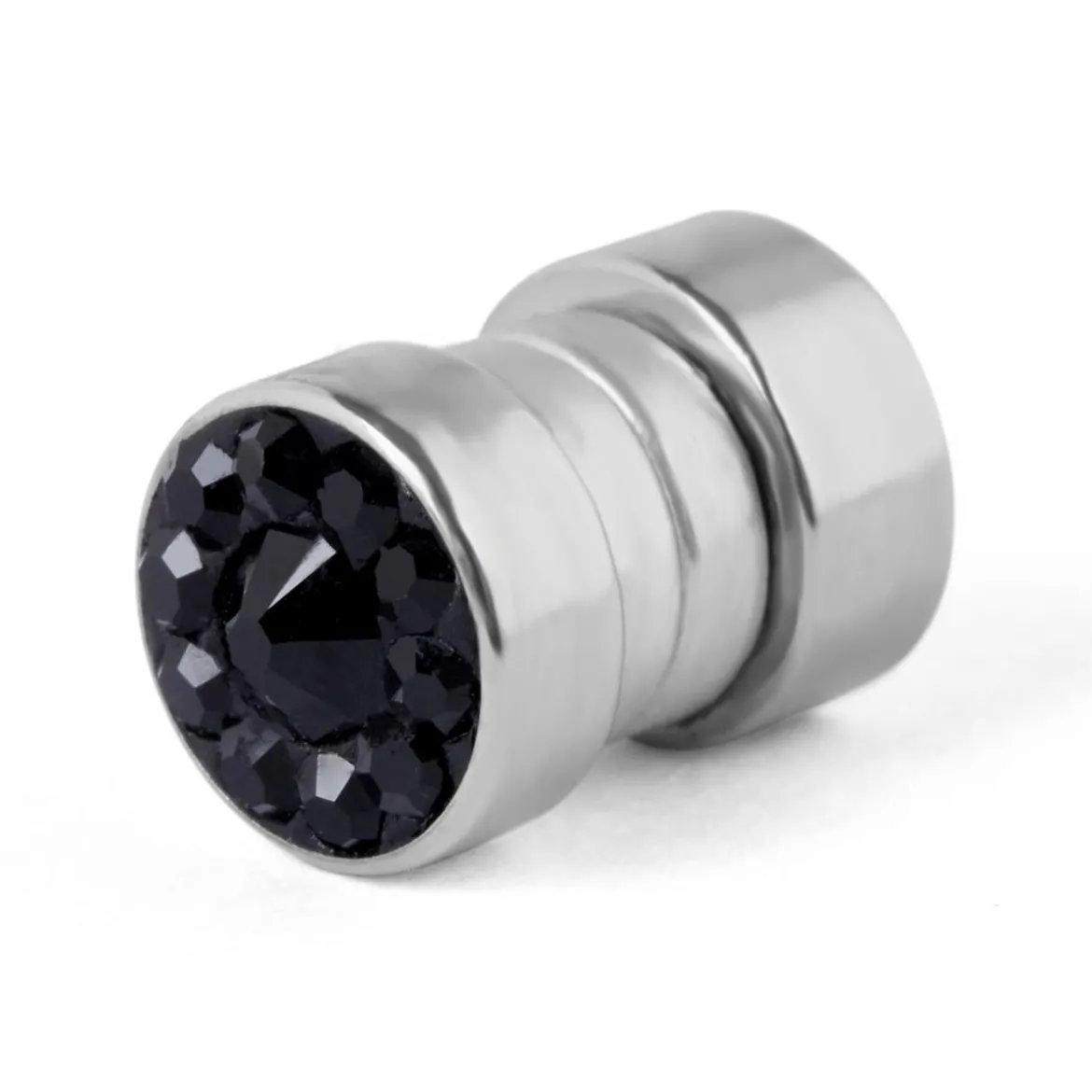 Kolczyk magnetyczny z czarnym kryształem 6 mm