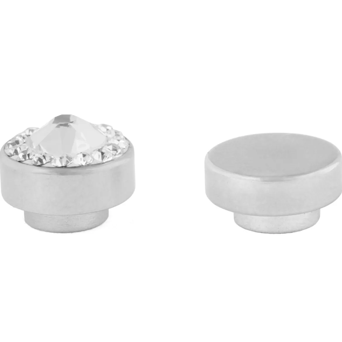 Kolczyk magnetyczny z przezroczystym kryształem 6 mm