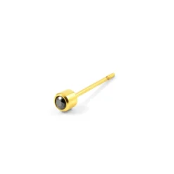 Kolczyk z okrągłą czarną cyrkonią 4 mm