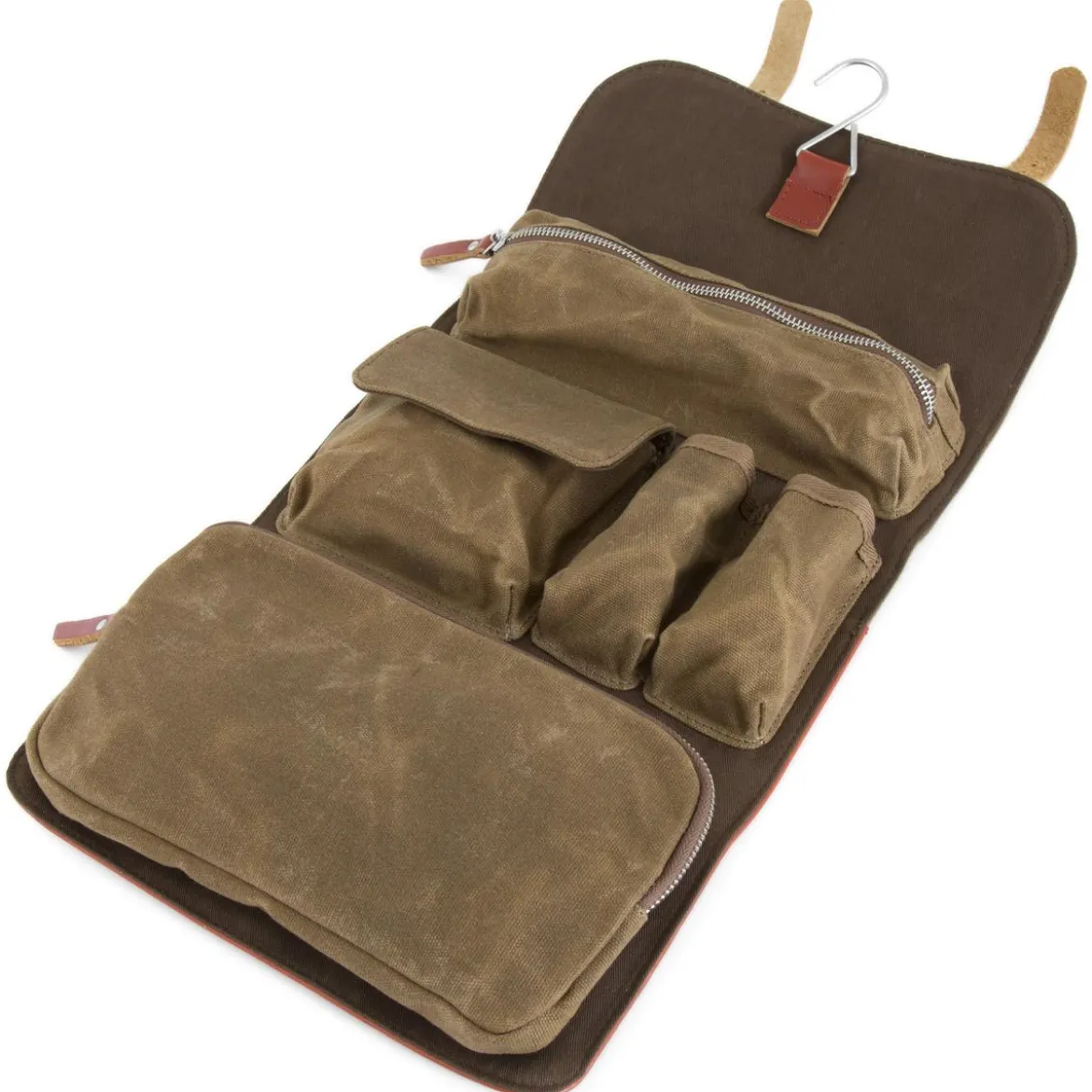 Kosmetyczka khaki z woskowanego płótna Grover
