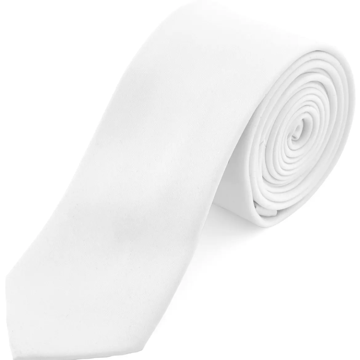 Krawat w kolorze białym 6 cm Basic