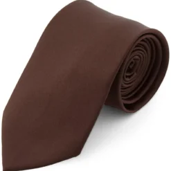 Krawat w kolorze ciemnobrązowym 8 cm Basic