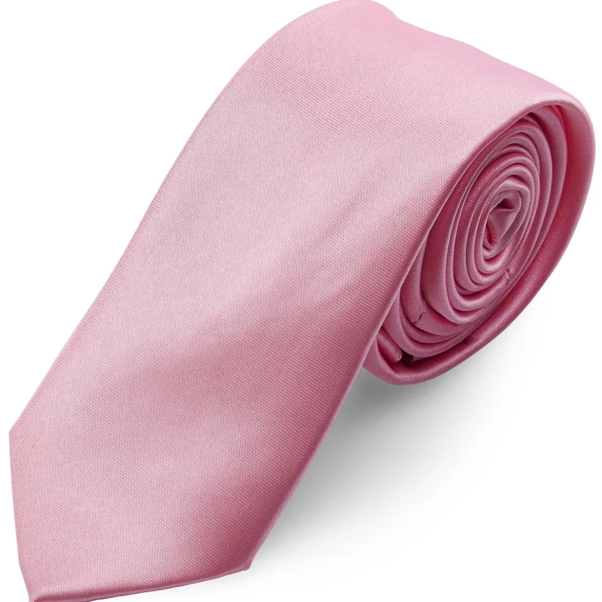 Krawat w kolorze lśniącego jasnego różu 6 cm Basic
