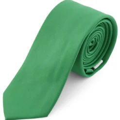 Krawat w kolorze szmaragdowo-zielonym 6 cm Basic