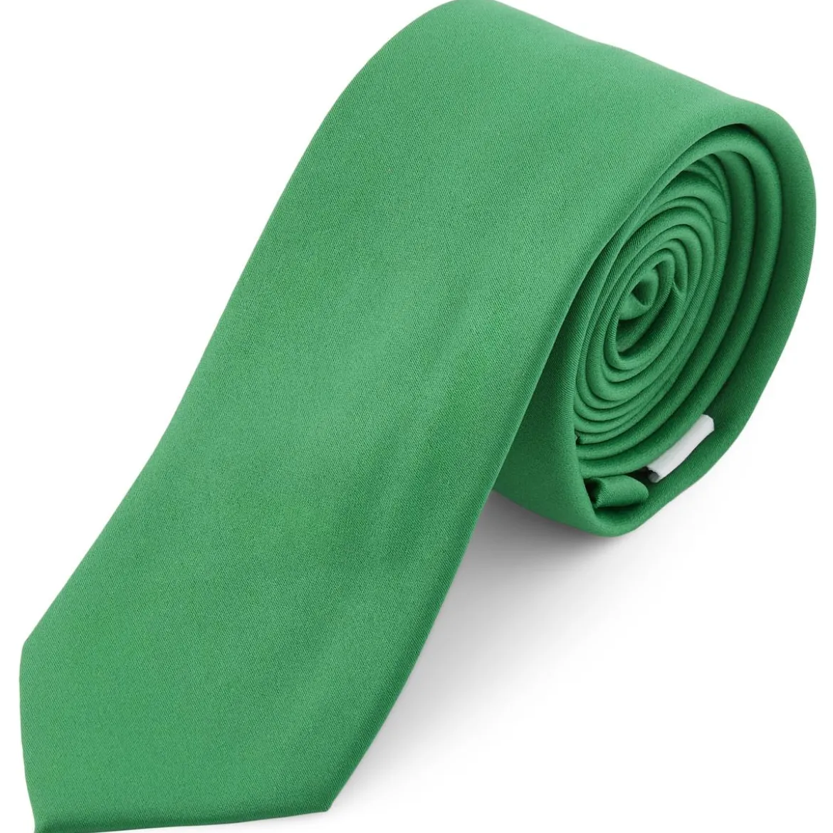 Krawat w kolorze szmaragdowo-zielonym 6 cm Basic