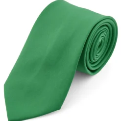 Krawat w kolorze szmaragdowo-zielonym 8 cm Basic
