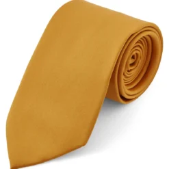 Krawat w kolorze żółtej jesieni 8 cm Basic