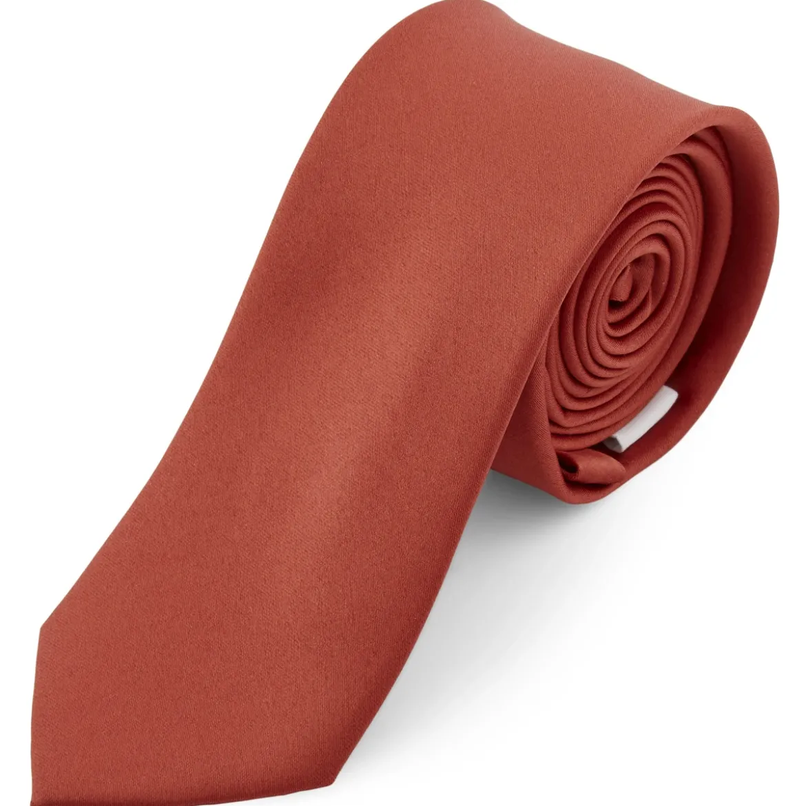 Krawat w kolorze terakoty 6 cm Basic