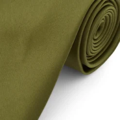 Krawat w kolorze zielonego liścia 8 cm Basic
