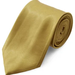 Krawat w lśniącym złocistym kolorze 8 cm Basic