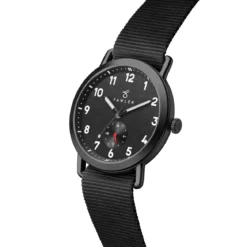 Kronos | Czarny zegarek outdoorowy z czarnym paskiem nylonowym