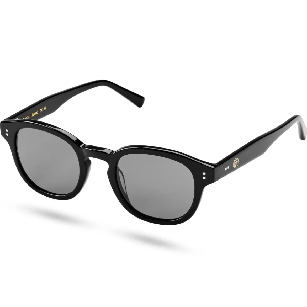 Kwadratowe czarne okulary przeciwsłoneczne Bille w oprawkach typu horn rimmed