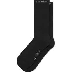 Les Deux | Czarne skarpetki Wilfred 2-pack
