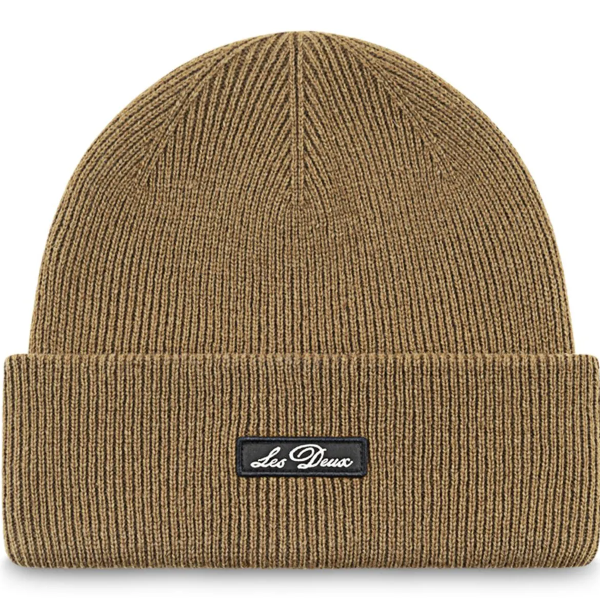 Les Deux | Jasnobrązowa czapka beanie Wayne z logo