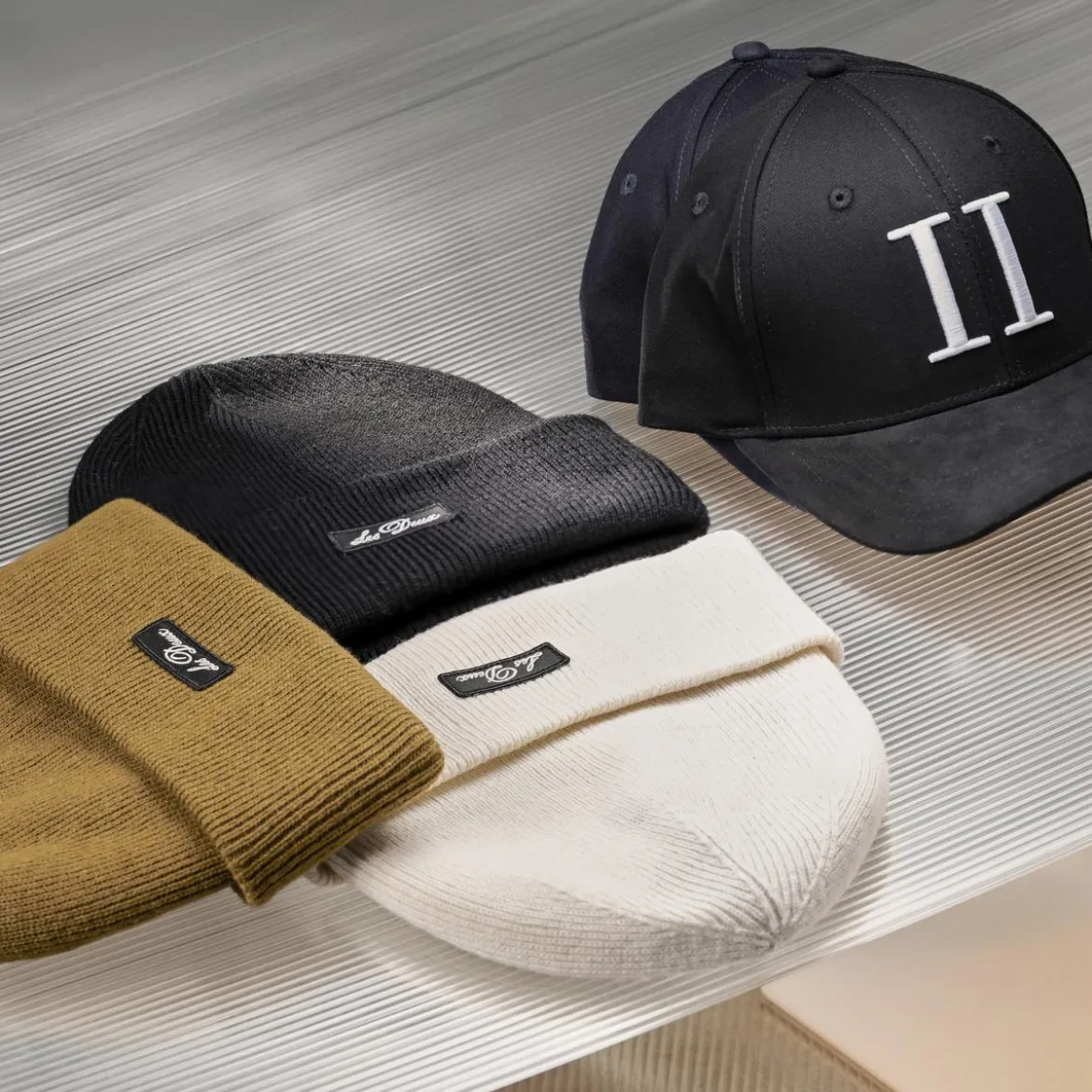 Les Deux | Kremowa czapka beanie Wayne z logo