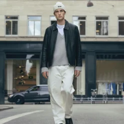 Les Deux | Kremowa czapka beanie Wayne z logo