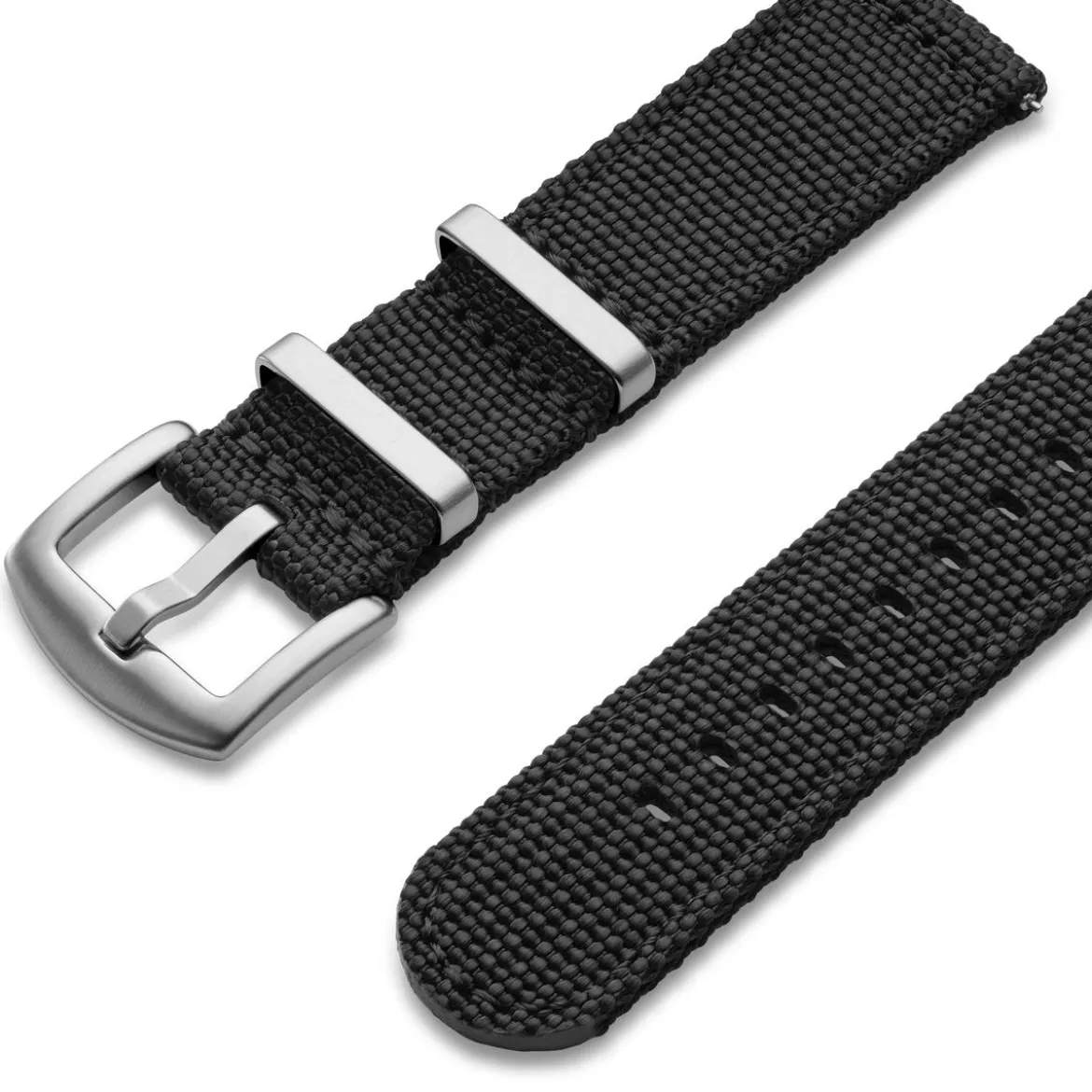 Luscent | 20mm czarny pleciony nylonowy pasek do zegarka