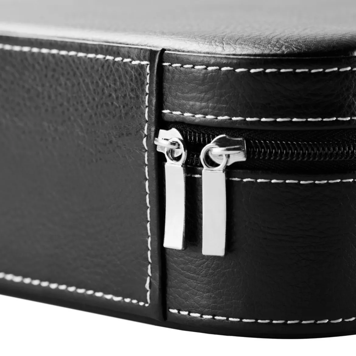 Małe czarne etui ze sztucznej skóry na okulary i biżuterię