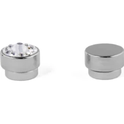 Magnetyczny kolczyk z przezroczystym kryształem 8 mm