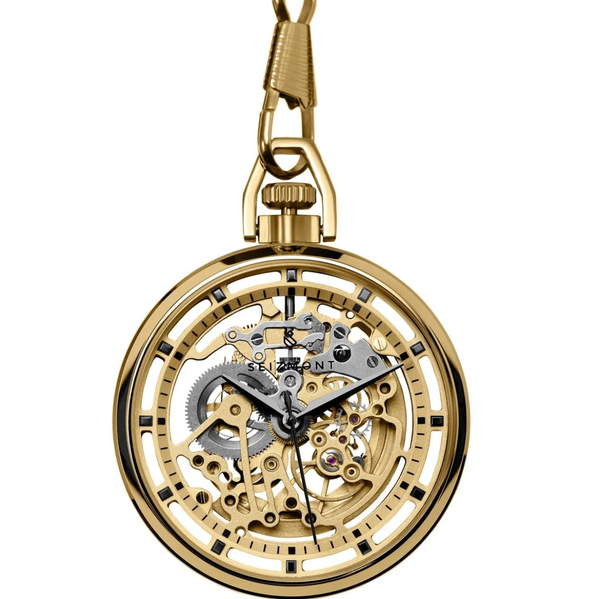Mechaniczny zegarek kieszonkowy z widocznym mechanizmem Sigfred Agito