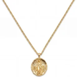 Mediterranean | 14K pozłacany naszyjnik z zawieszką Madonna