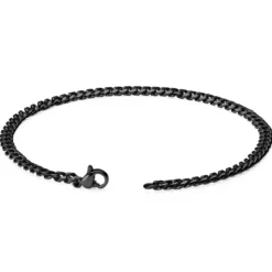 3 mm czarna bransoletka łańcuszkowa