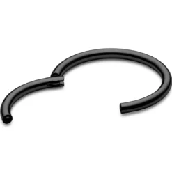 9 mm czarny piercing kółko ze stali chirurgicznej