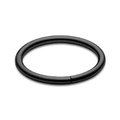 7 mm czarny piercing kółko z tytanu