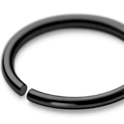 8 mm gładki czarny piercing kółko ze stali chirurgicznej