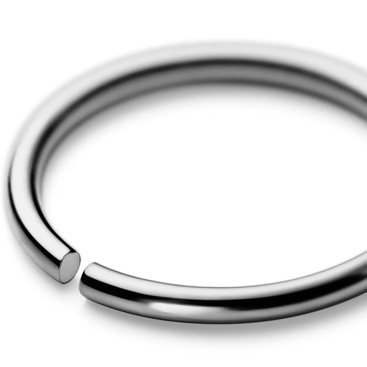 10 mm gładki srebrzysty piercing kółko ze stali chirurgicznej