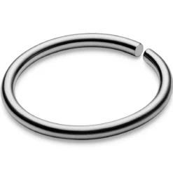 10 mm gładki srebrzysty piercing kółko ze stali chirurgicznej
