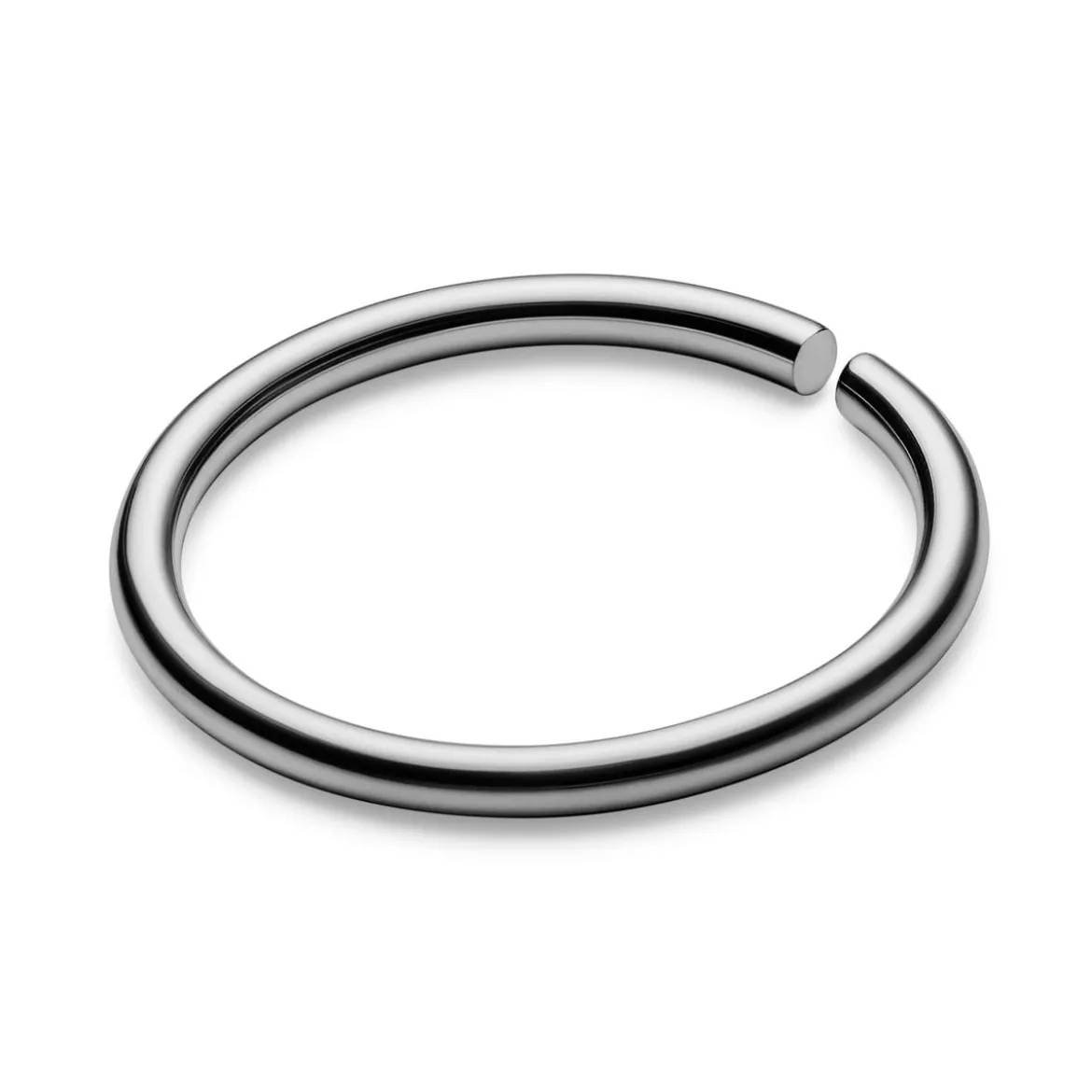 6 mm gładki srebrzysty piercing kółko ze stali chirurgicznej