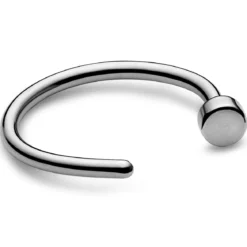 10 mm otwarty srebrzysty kolczyk do nosa ze stali chirurgicznej