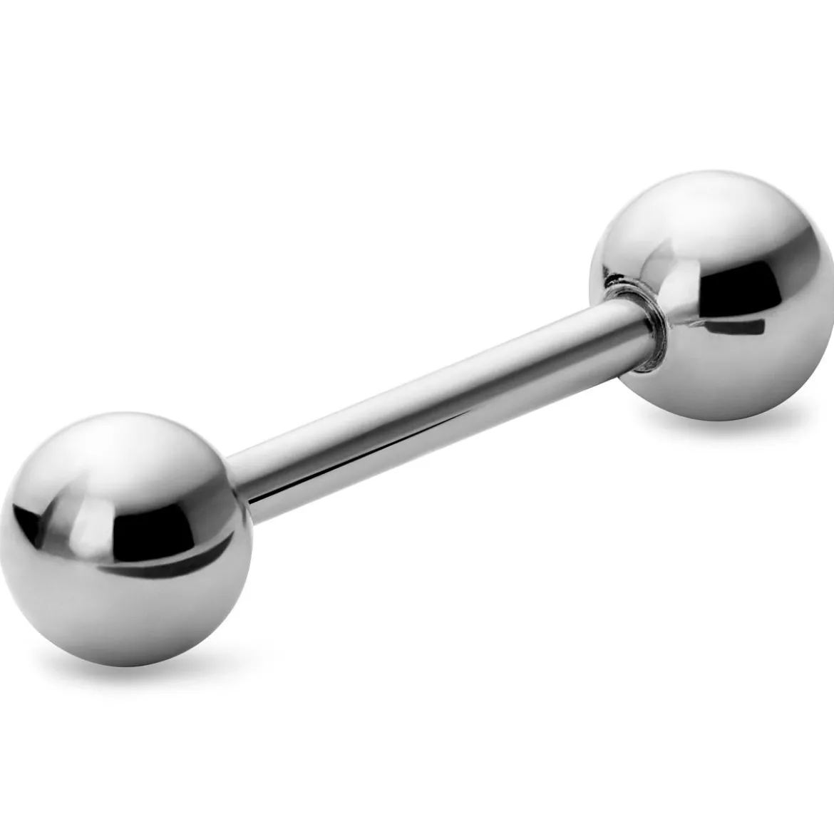 16 mm srebrzysta prosta tytanowa sztanga z kulkami