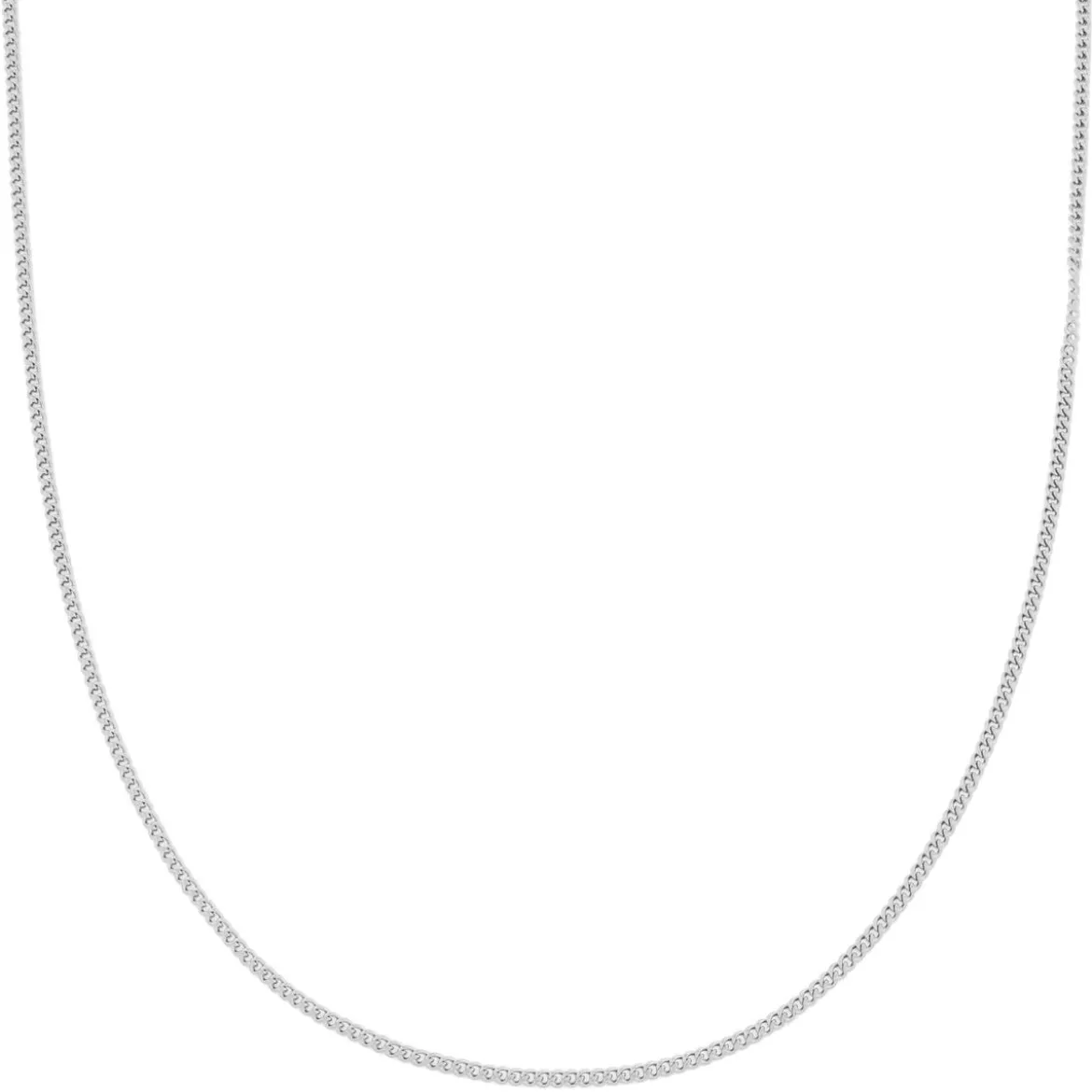 2 mm srebrzysty naszyjnik łańcuszkowy